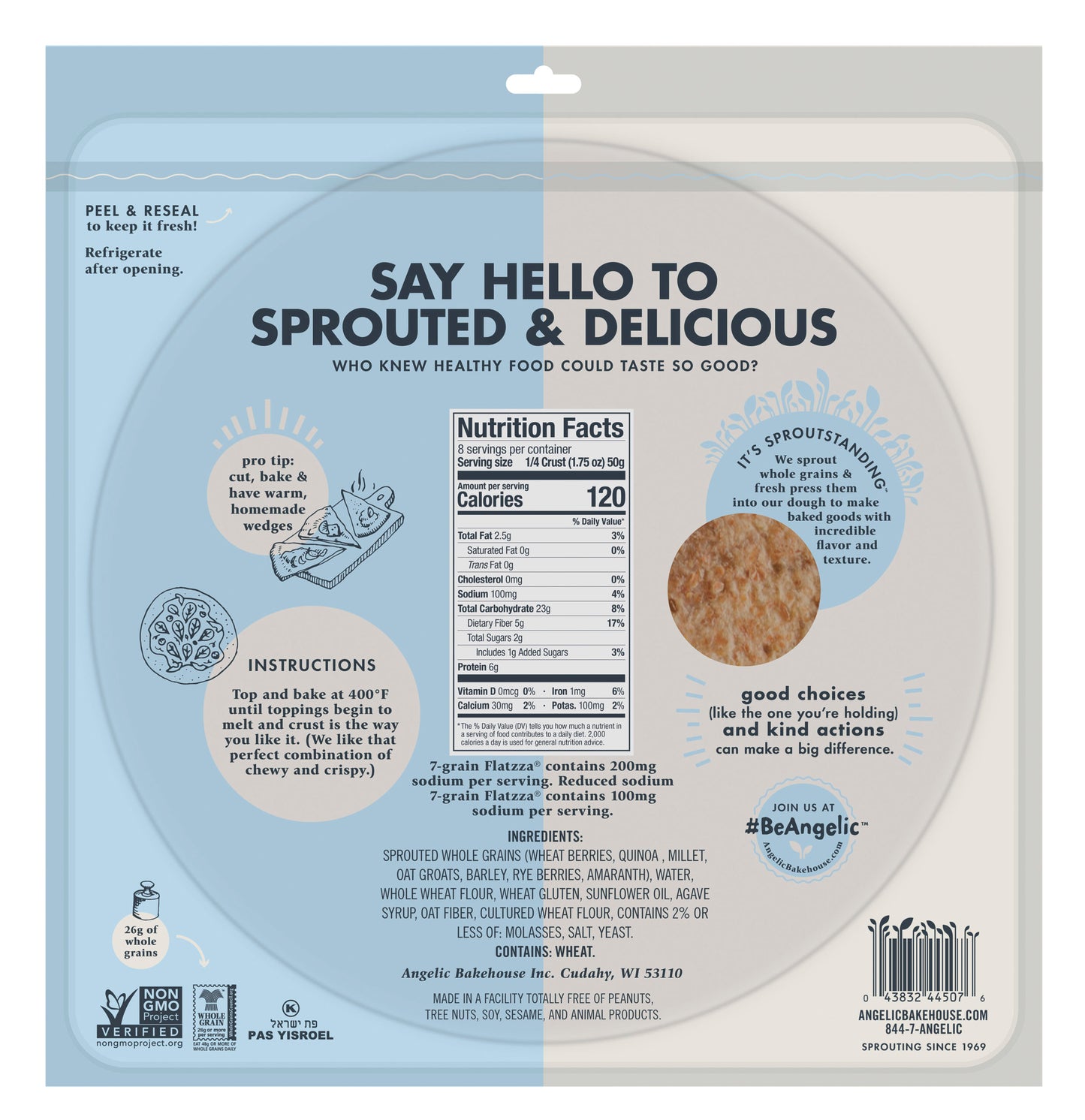 Reduced Sodium Sprouted Flatzza® Pizza Crusts - includes 2