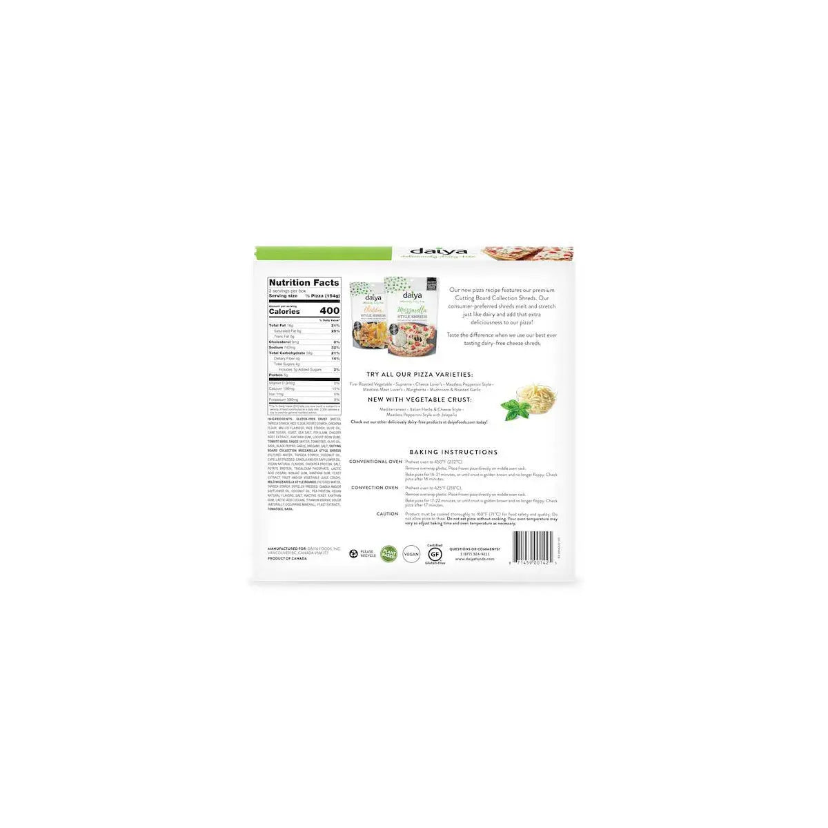 Daiya Margherita Pizza - 16.3 oz - 8 per case