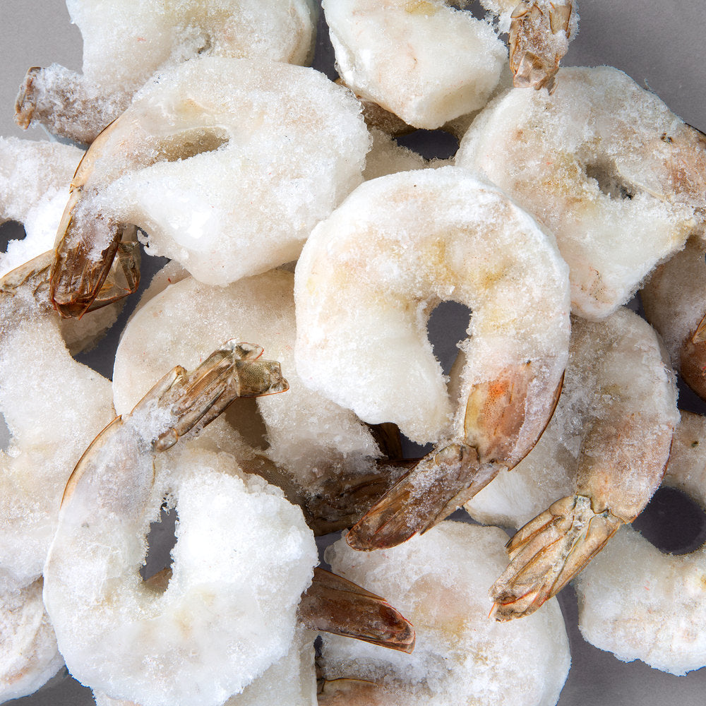 21/25 Size Wild-Caught Peeled and Deveined Tail-On Raw Jumbo Shrimp - Linton's 1 lb