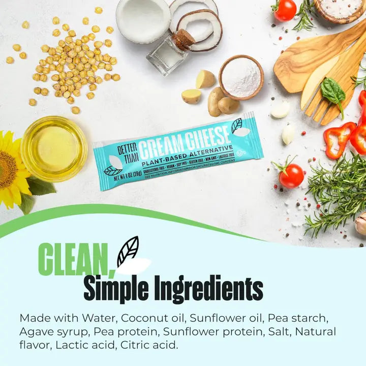 Never Better Plant-Based Cream Cheese — 8-Pack | 8 × 8 oz tubs (64 oz total) Dairy-free • Vegan • Spreadable