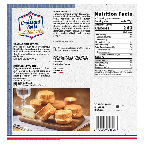 Château Fougères Brie Croissant Rolls