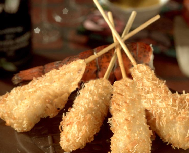 Coconut Lobster Tail Sticks - 100 pieces per tray