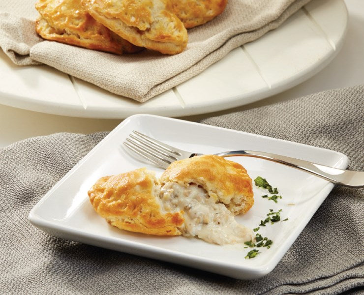Chicken Sausage & Gravy Buttermilk Turnovers - 96 pieces per tray