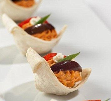 Roasted Red Pepper Hummus Swans - 50 pieces per tray