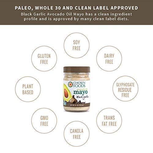CHOSEN FOODS AVOCADO OIL MAYO BLACK GARLIC 12 OZ 3 PACK