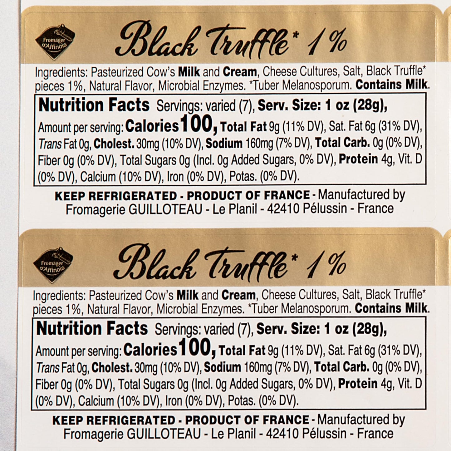 French Fromager d'Affinois Cheese with Truffles - 4.4 lb - Wheel