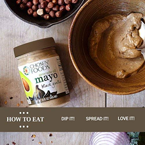CHOSEN FOODS AVOCADO OIL MAYO BLACK GARLIC 12 OZ 3 PACK