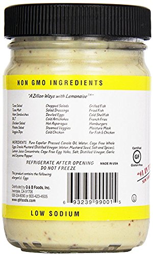 Lemonaise - A Zesty Citrus Mayo - All Natural Lemon Mayonnaise For Sandwich Spreads, Dips, and Dressings - (Pack of 2)