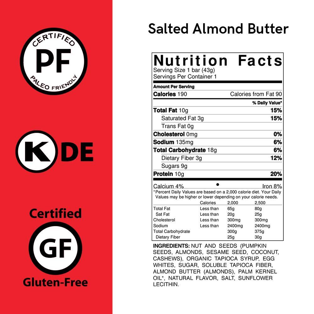 Collagen Chocolate Salted Almond Butter Protein Bar - includes 12