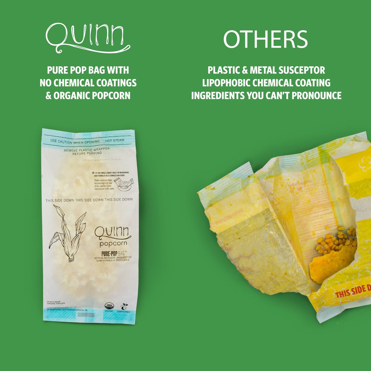 Quinn Snacks Microwave Popcorn Variety Pack (Butter & Sea Salt, White Cheddar, and Parmesan & Rosemary) {3 Pack}
