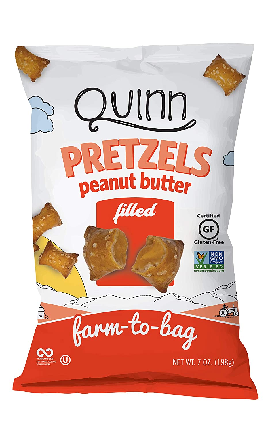 Peanut Butter Filled Pretzels, 6.5 Ounce - GF, Non GMO - Farm to Bag