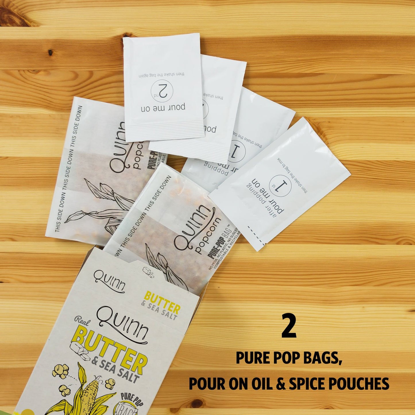 Quinn Snacks Microwave Popcorn Variety Pack (Butter & Sea Salt, White Cheddar, and Parmesan & Rosemary) {3 Pack}