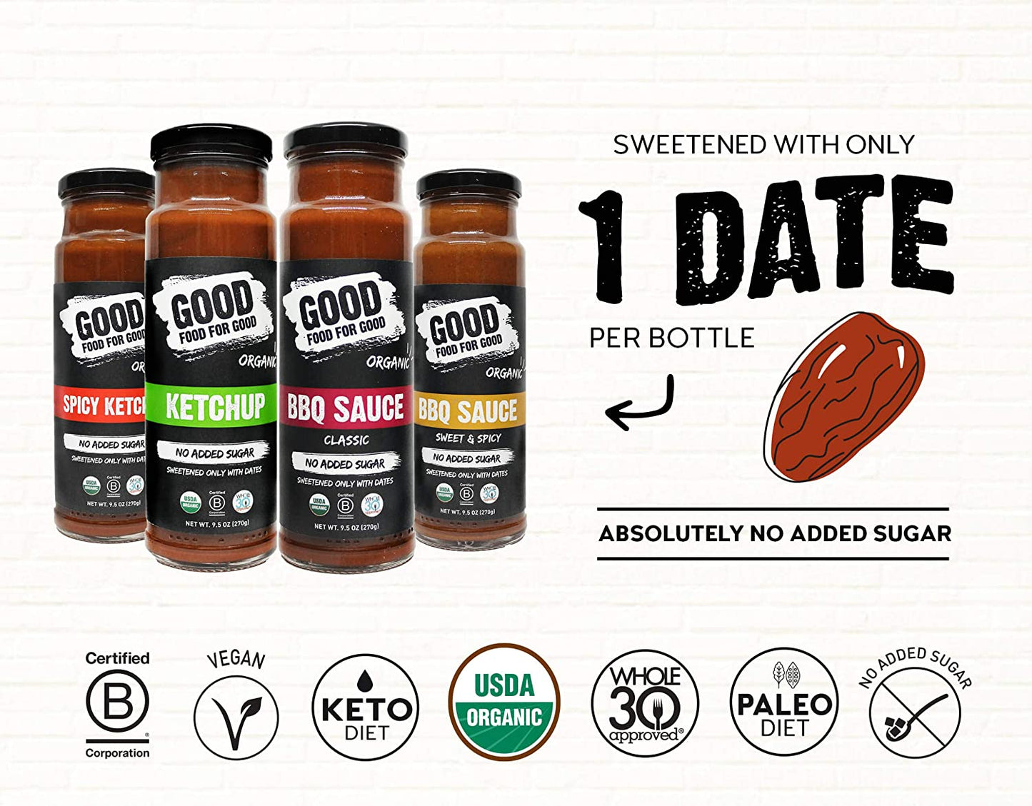 Good Food For Good Organic Ketchup & BBQ Combo - 4 Pack