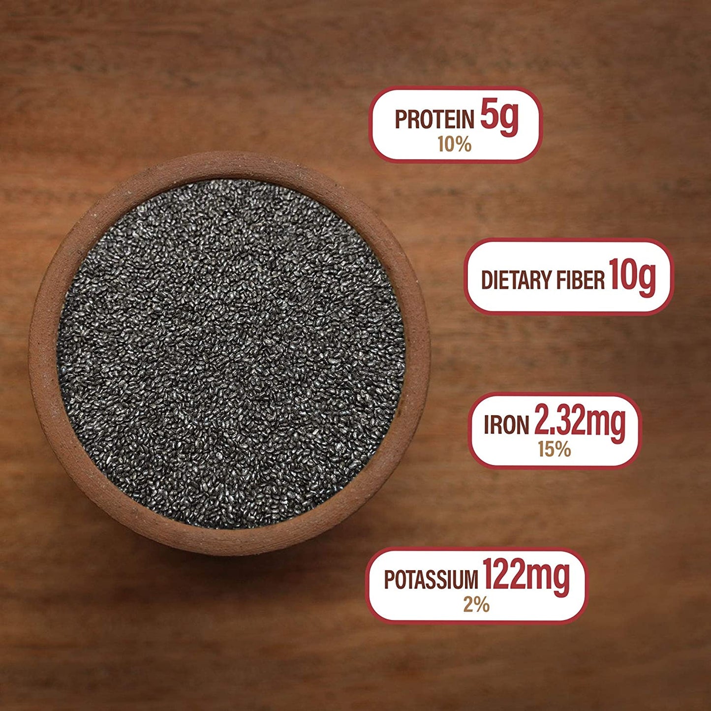 Mayorga Organics Raw Chia Seeds, 3lb Resealable Bag, Gluten-Free