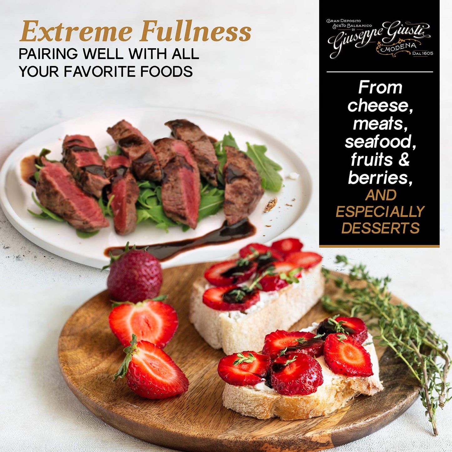 Giusti - Italian Balsamic Vinegar & EVOO set - 3 gold medal