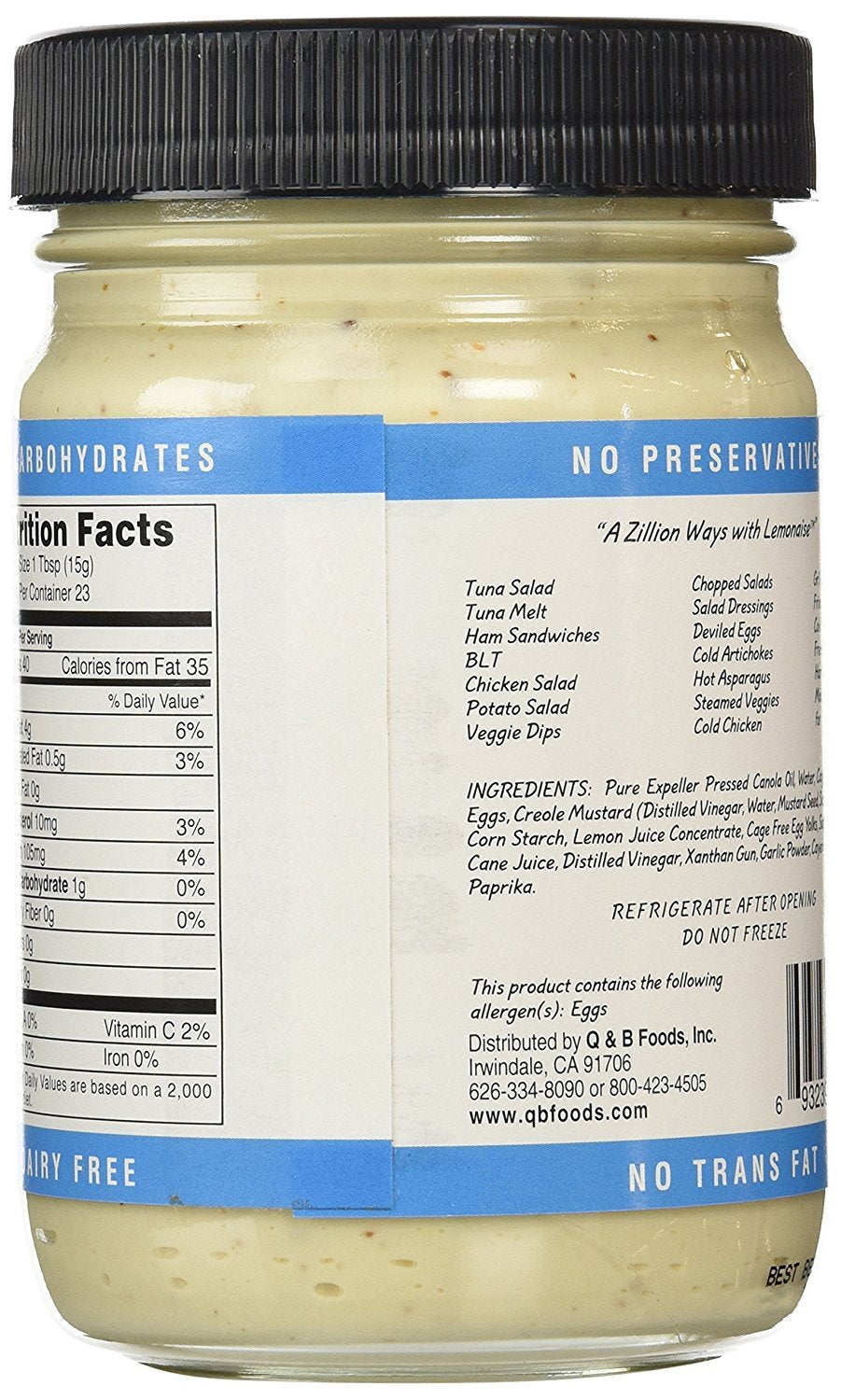 Lemonaise Light - A Zesty Citrus Mayo - All Natural Light Lemon Mayonnaise For Sandwich Spreads, Dips, and Dressings - (Pack of 2)