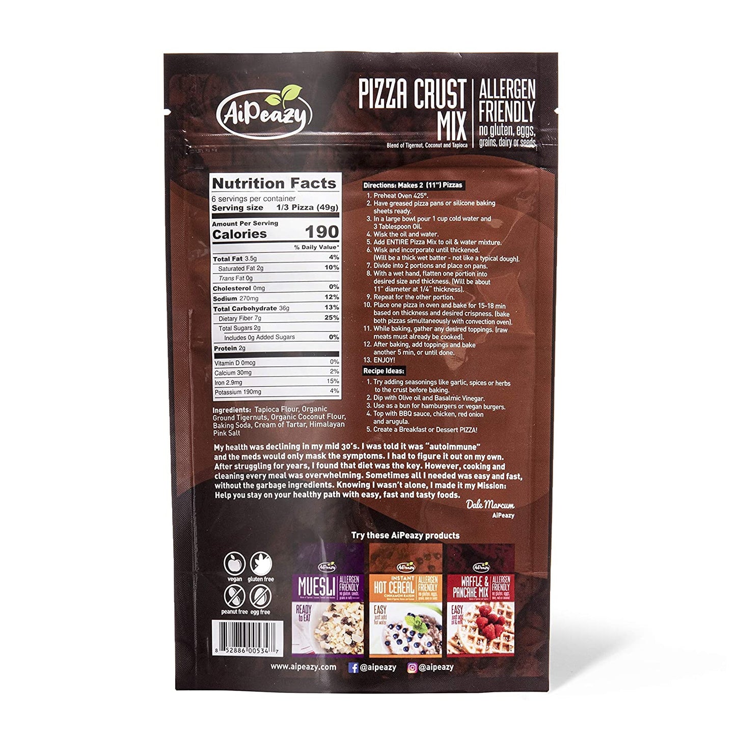 Flatbread Pizza Crust Mix - w/ Tigernut Flour - GF, V