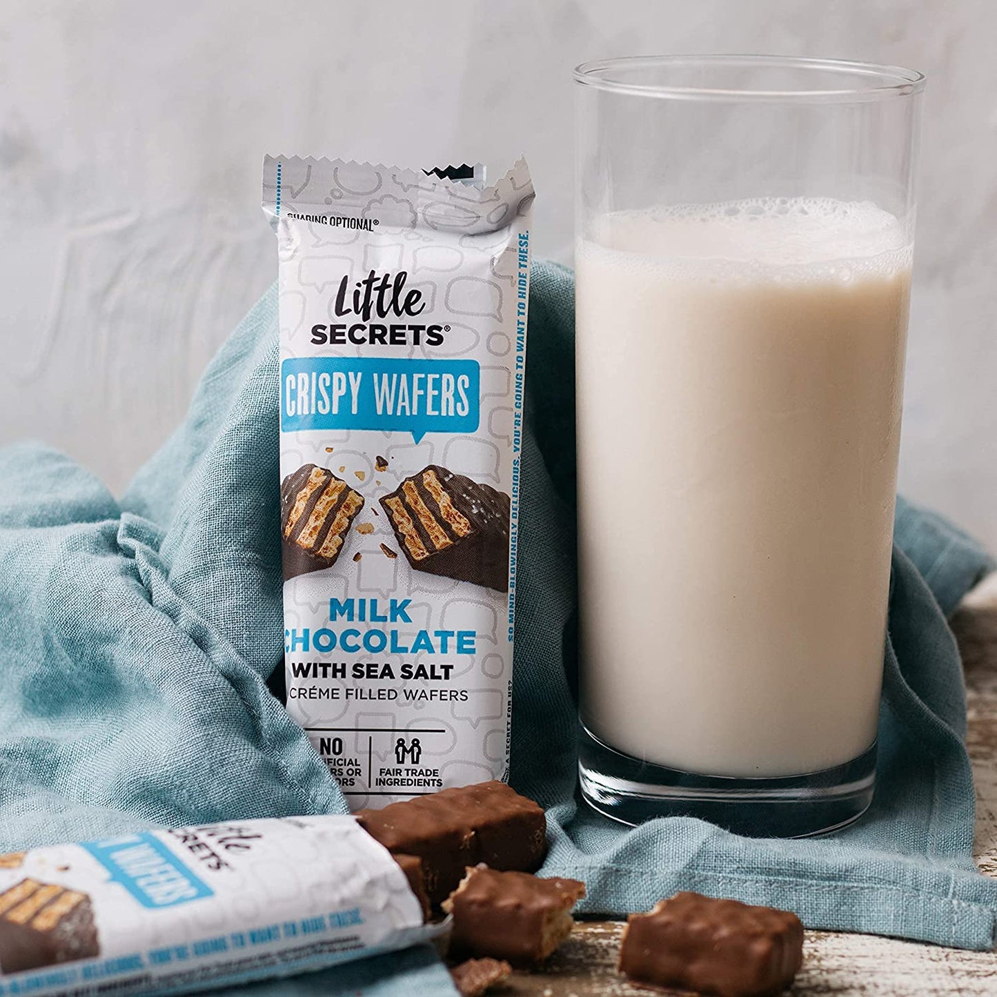Little Secrets Milk Chocolate & Sea Salt Crispy Wafers - 12-1.4oz Snack Packs
