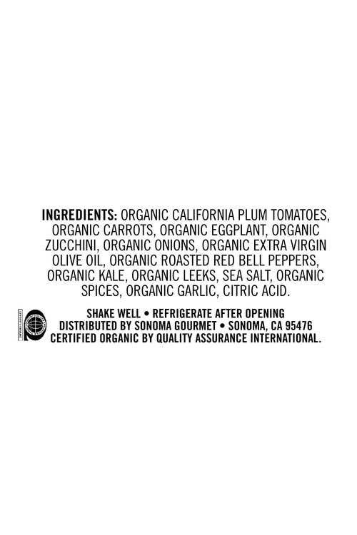 Roasted Vegetables Pasta Sauce - Organic, Paleo, Keto, Gluten Free