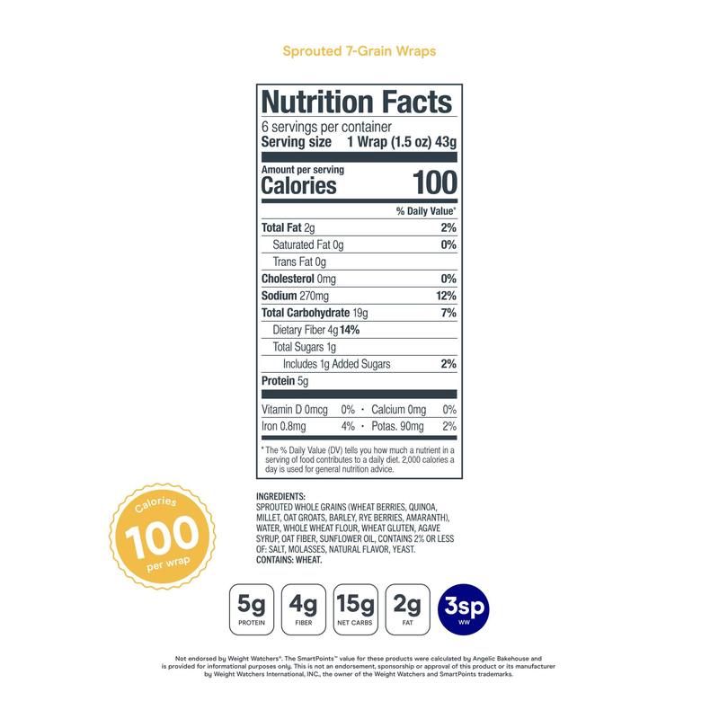 Sprouted Whole Grain Wraps Tortillas