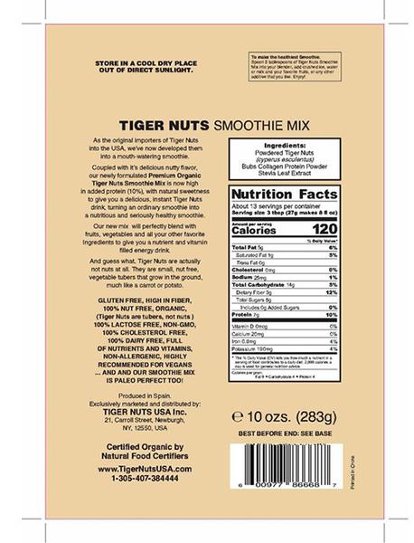 TigerNuts Smoothie Mix w/ Extra Protein - Vanilla Flavor - 10 oz