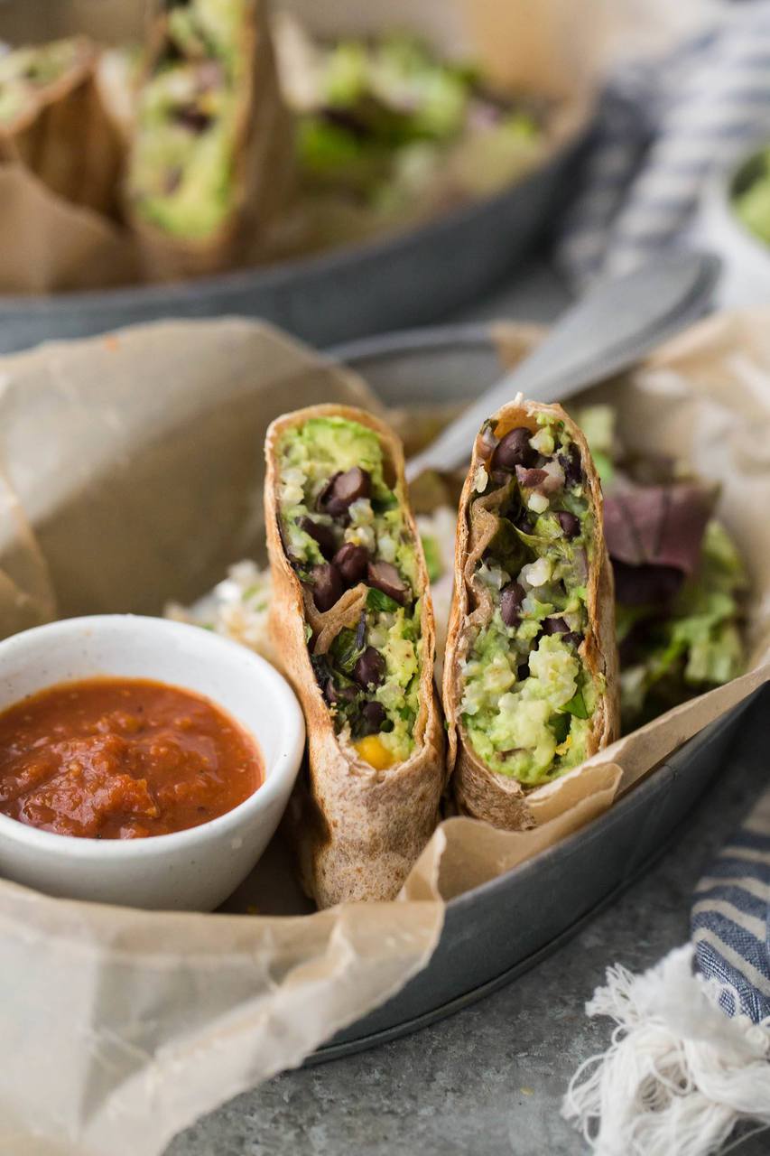 Guac and Black Bean Burritos