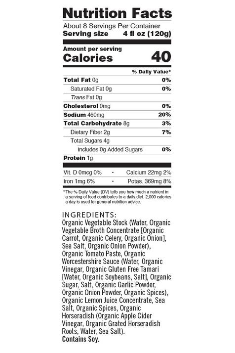 Bloody Mary Mix - Gluten Free, Organic, Keto