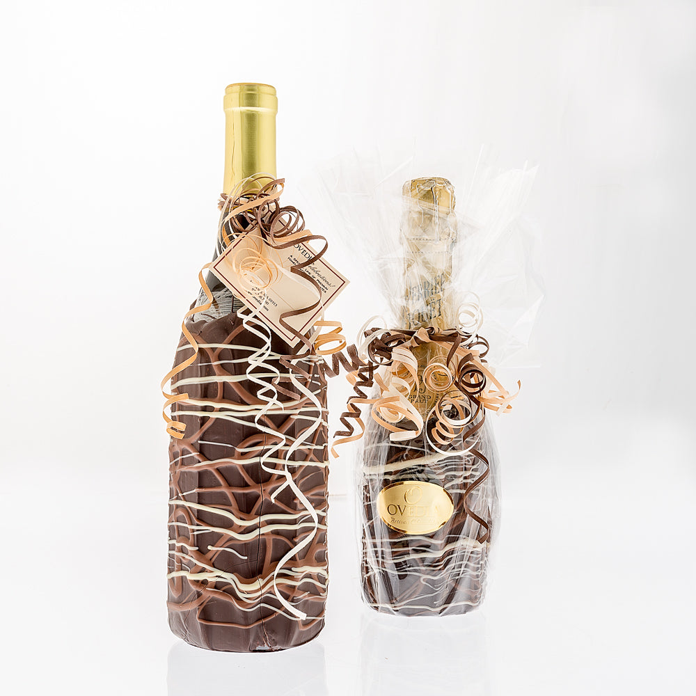 Chocolate Dipped Covered Champagne Bottle - Veuve Cliquot Rose Champagne
