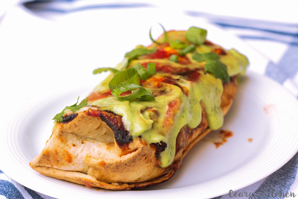 WHITE BEAN AND AVOCADO BAKED BURRITOS