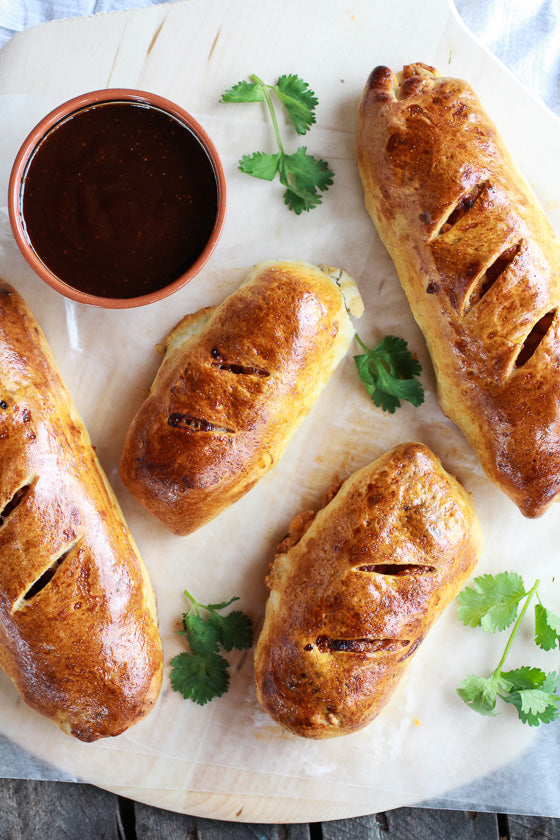 Caramelized Onion and BBQ Chicken Strombolis