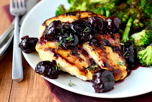 Chicken with Cherry Wine Pan Sauce