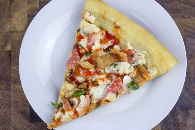 Crab Rangoon Pizza with Sweet & Sour Drizzle