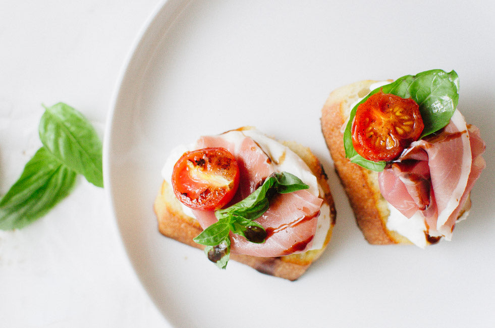 Prosciutto and Burrata Cheese Crostini