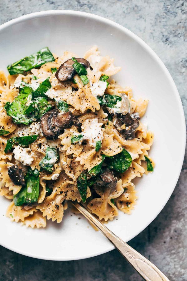 Mushroom Pasta with Goat Cheese