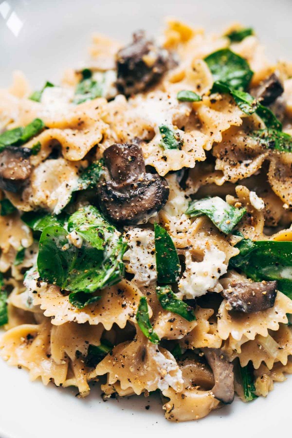 Mushroom Pasta with Goat Cheese