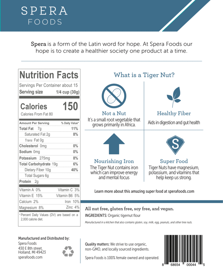 Tiger Nut Flour - Gluten Free, Vegan