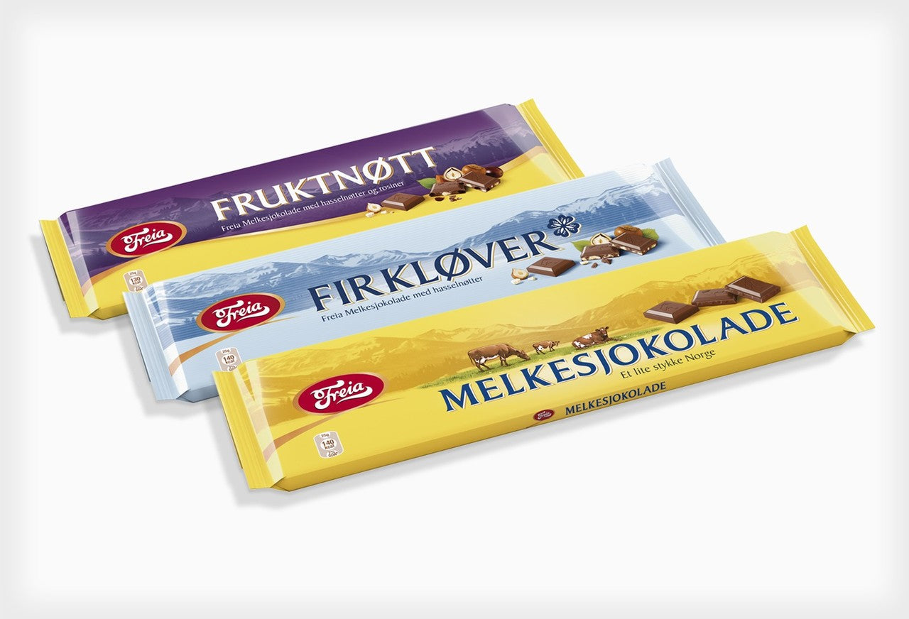 FREIA FIRKLOVER Milk Chocolate with Hazelnut 60g - 6 pack