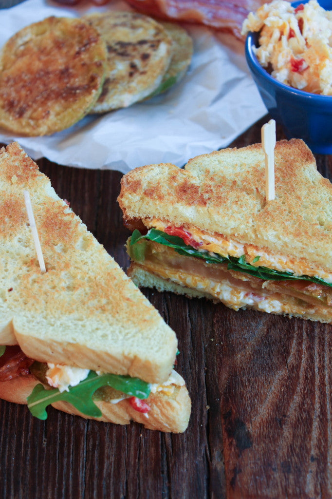 Fried Green Tomato BLTs with Pimento Cheese