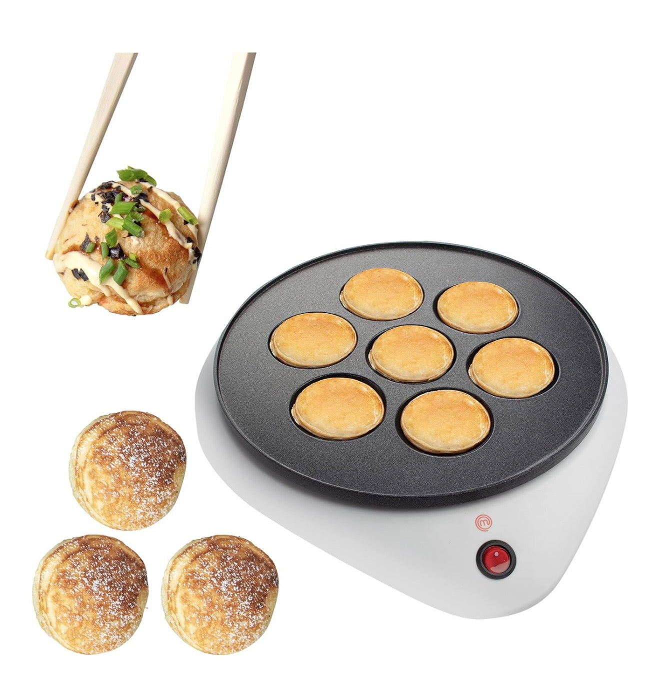 MasterChef Electric Donut Holes, Ebelskiver Maker, Cake Pops, Octopus Balls, Aebleskivers