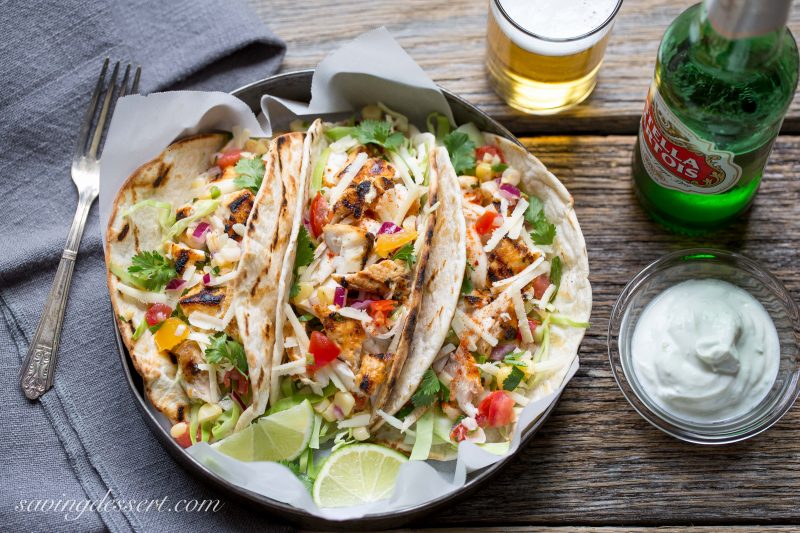 Sriracha Grilled Mahi Mahi Fish Tacos