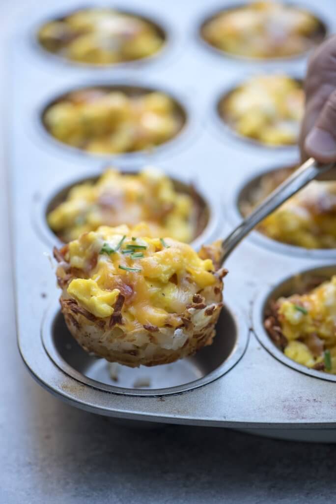Muffin Tin Hash Brown and Scrambled Egg Cups