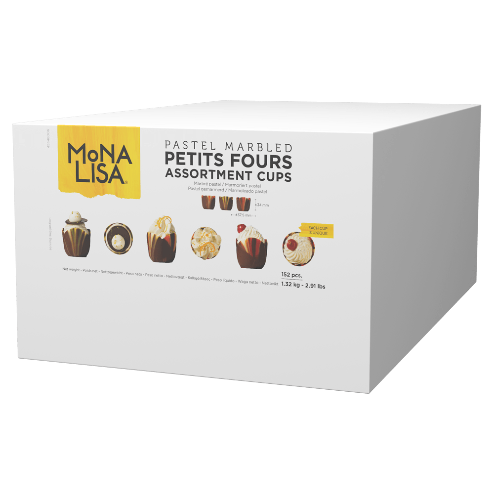 Petit Four Pastel Marbled Chocolate Tulip Cup - 152/Case