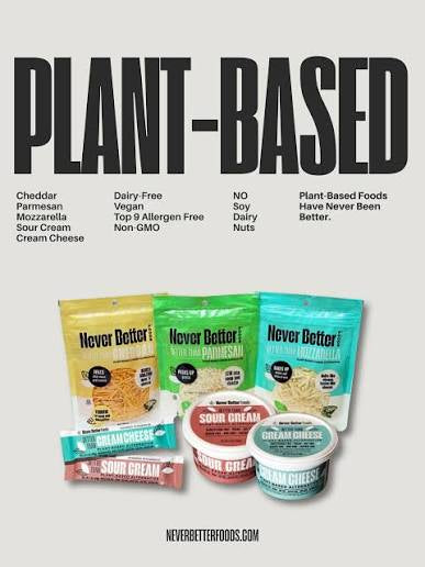 Never Better Plant-Based Sour Cream Pouches – Pack of 25 Single-Serve 1 oz Packets