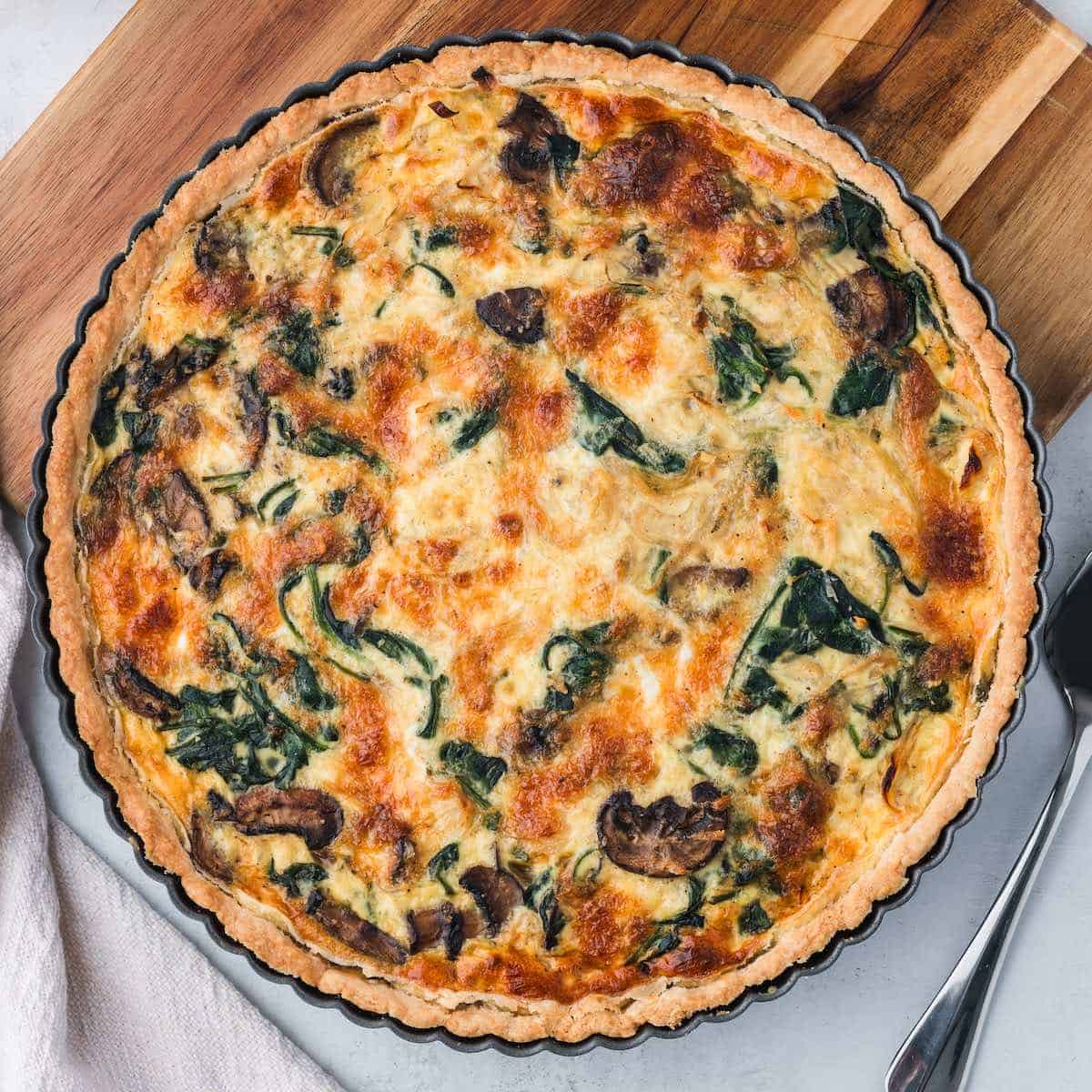 Misty Morning Mushroom & Spinach Quiche