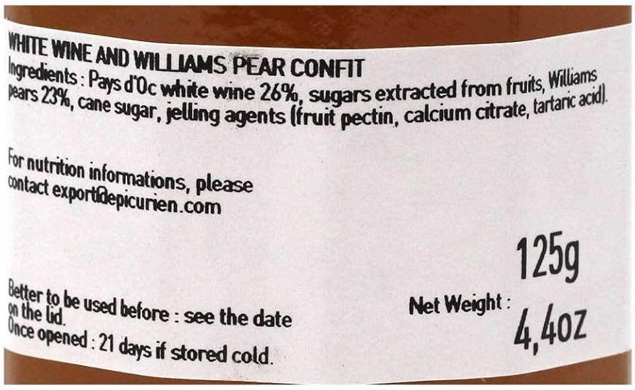 L’Epicurien White Wine & Williams Pear Confit