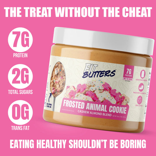 Fit Butters Frosted Animal Cookie Cashew Almond Butter — High Protein, Low Carb