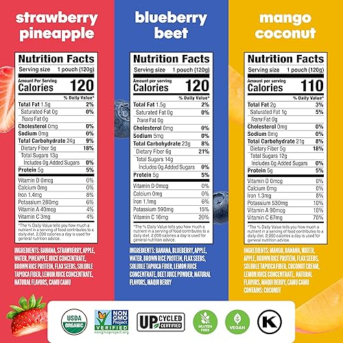 Noka Superfood Fruit Smoothie Pouches – Variety Pack, 12 Count