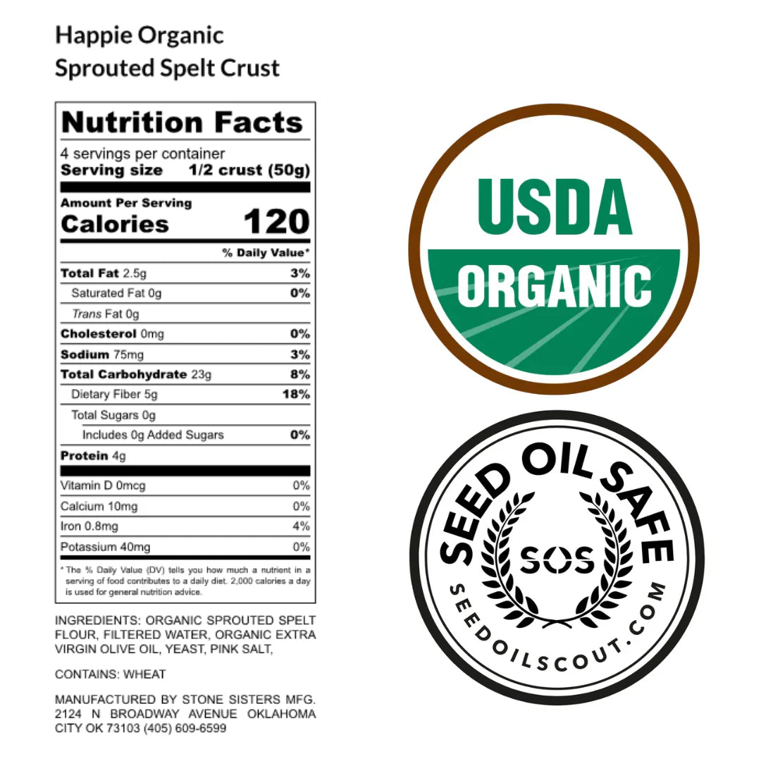 Happie Sprouted Spelt Crusts - 12/Case