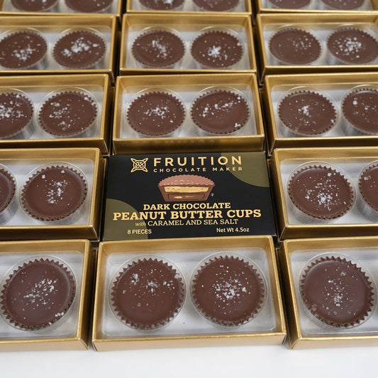 Fruition Dark Chocolate Peanut Butter Cups with Caramel & Sea Salt – 45g