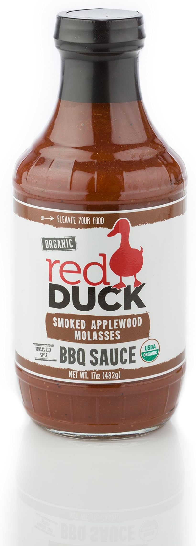 Red Duck Smoked Applewood Molasses Organic BBQ Sauce, 17 oz
